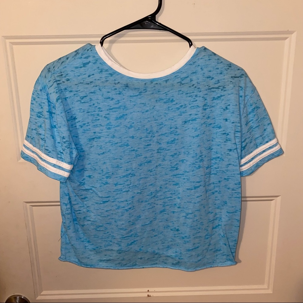 Blue and white Justice short sleeve tee shirt girl’s